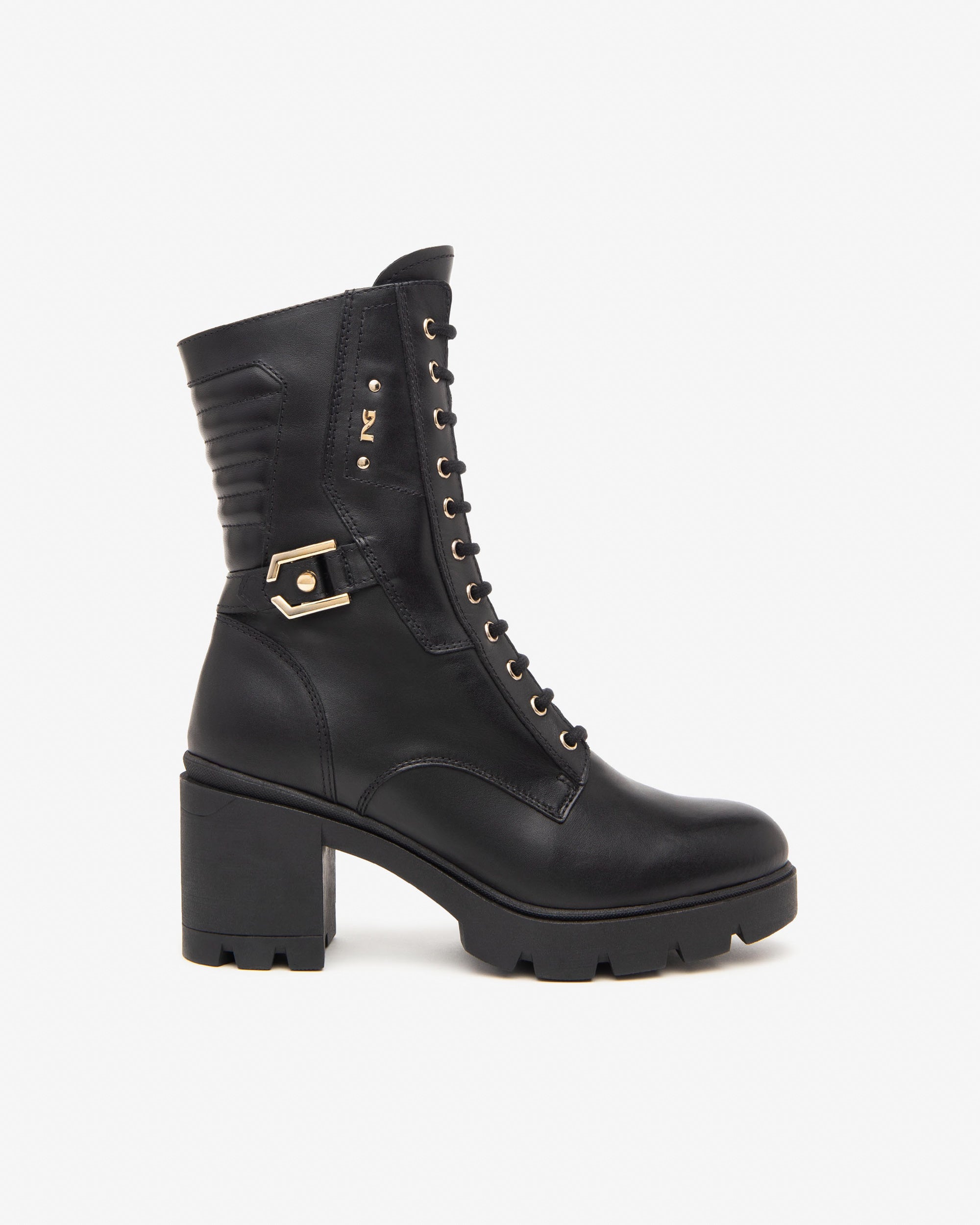Nero Giardini I411902D Anfibi donna in pelle nero