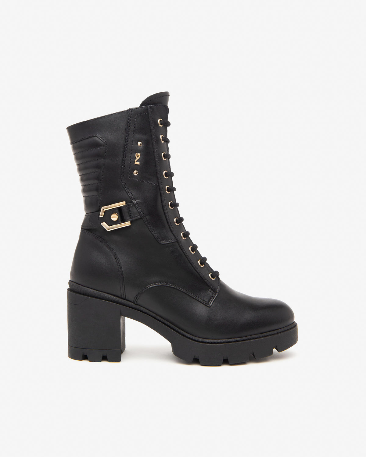 Nero Giardini I411902D Anfibi donna in pelle nero