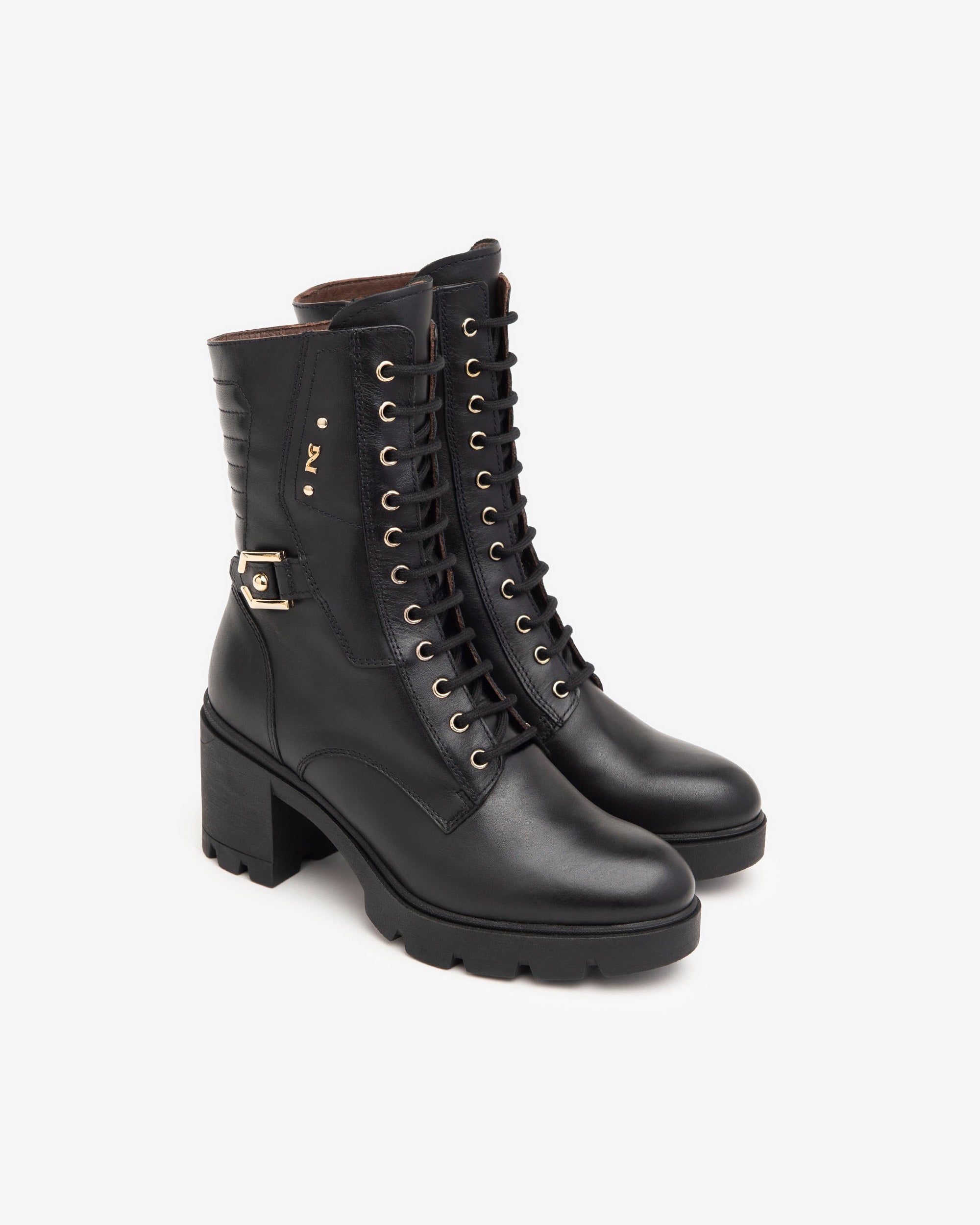 Nero Giardini I411902D Anfibi donna in pelle nero