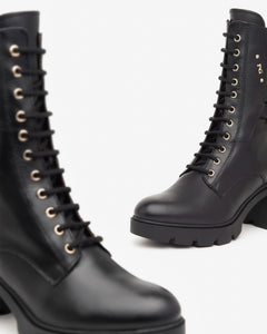 Nero Giardini I411902D Anfibi donna in pelle nero