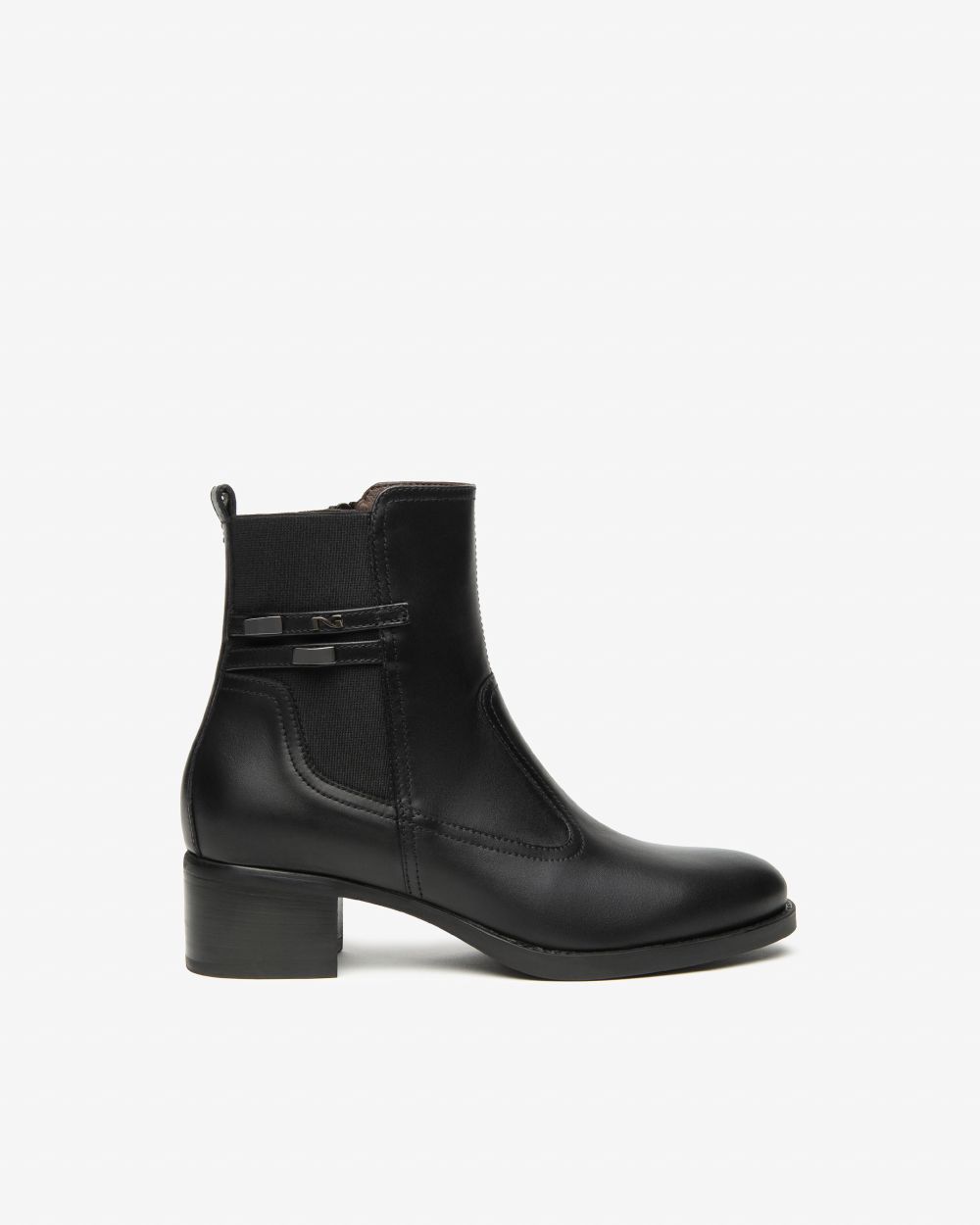 Nero Giardini I513840D Stivaletti Donna in Pelle e Tessuto nero