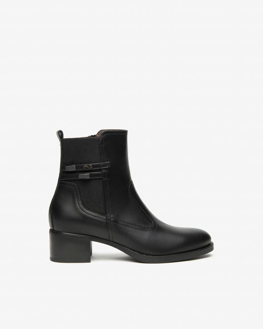 Nero Giardini I513840D Stivaletti Donna in Pelle e Tessuto nero