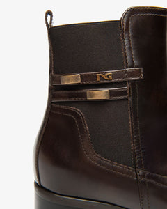 Nero Giardini I513841D Stivaletti Donna in Pelle e Tessuto moro