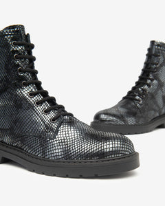Nero Giardini I513946D Anfibi Donna in Pelle nickel nero