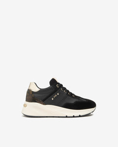 Nero Giardini I514065D Sneakers Donna in Suede, Pelle e Materiale Tecnico nero