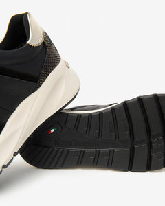 Nero Giardini I514065D Sneakers Donna in Suede, Pelle e Materiale Tecnico nero