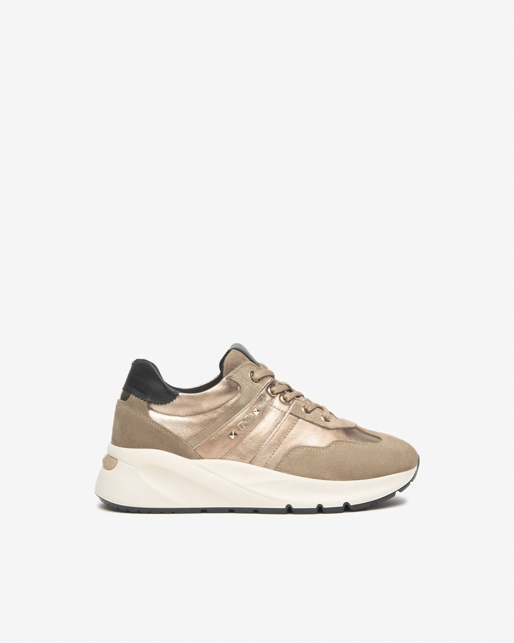 Nero Giardini I514066D Sneakers Donna in Suede, Pelle e Materiale Tecnico argilla