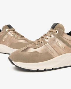 Nero Giardini I514066D Sneakers Donna in Suede, Pelle e Materiale Tecnico argilla