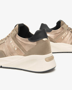 Nero Giardini I514066D Sneakers Donna in Suede, Pelle e Materiale Tecnico argilla
