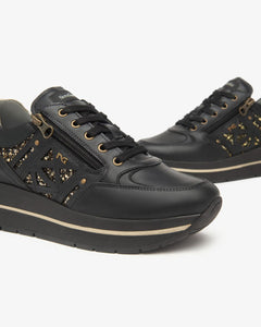 Nero Giardini I514100D Sneakers Donna in Pelle e Materiale Tecnico nero