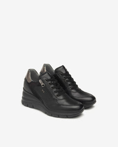 Nero Giardini I514120D Sneakers Donna in Pelle e Materiale Tecnico nero