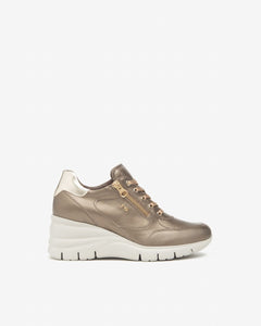 Nero Giardini I514121D Sneakers Donna in Pelle e Materiale Tecnico brown platino