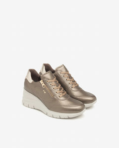 Nero Giardini I514121D Sneakers Donna in Pelle e Materiale Tecnico brown platino