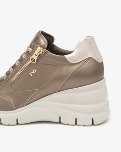 Nero Giardini I514121D Sneakers Donna in Pelle e Materiale Tecnico brown platino