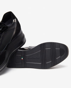 Nero Giardini I514130D Sneakers Donna in Suede,Vernice, Pelle e Materiale Tecnico nero