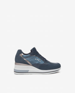 Nero Giardini I514130D Sneakers Donna in Suede,Vernice, Pelle e Materiale Tecnico incanto blù