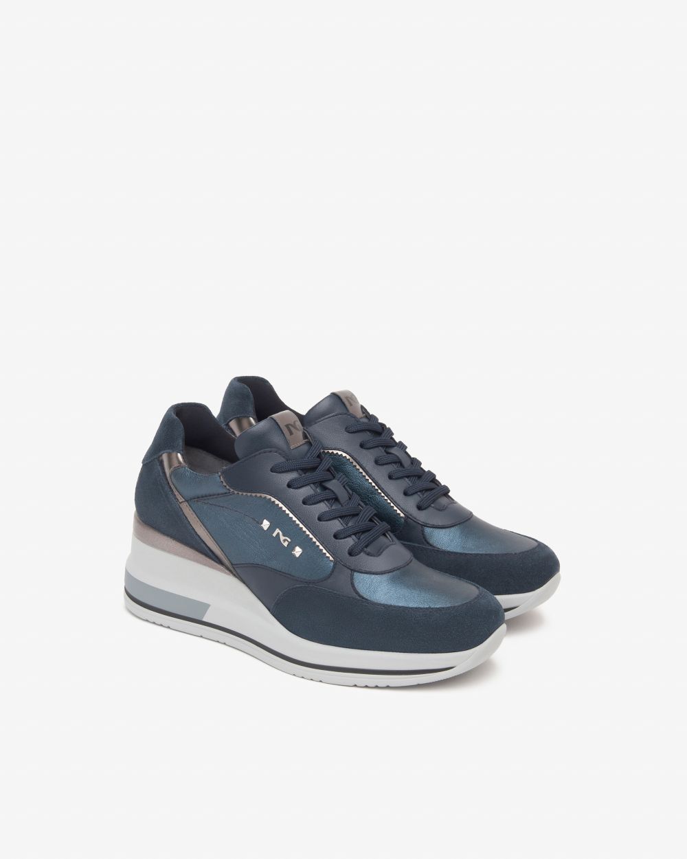 Nero Giardini I514130D Sneakers Donna in Suede,Vernice, Pelle e Materiale Tecnico incanto blù