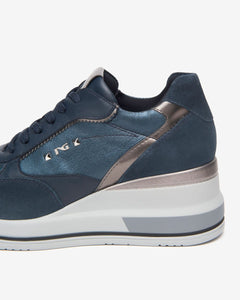 Nero Giardini I514130D Sneakers Donna in Suede,Vernice, Pelle e Materiale Tecnico incanto blù