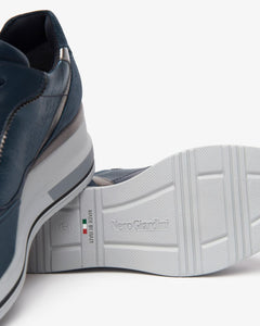 Nero Giardini I514130D Sneakers Donna in Suede,Vernice, Pelle e Materiale Tecnico incanto blù