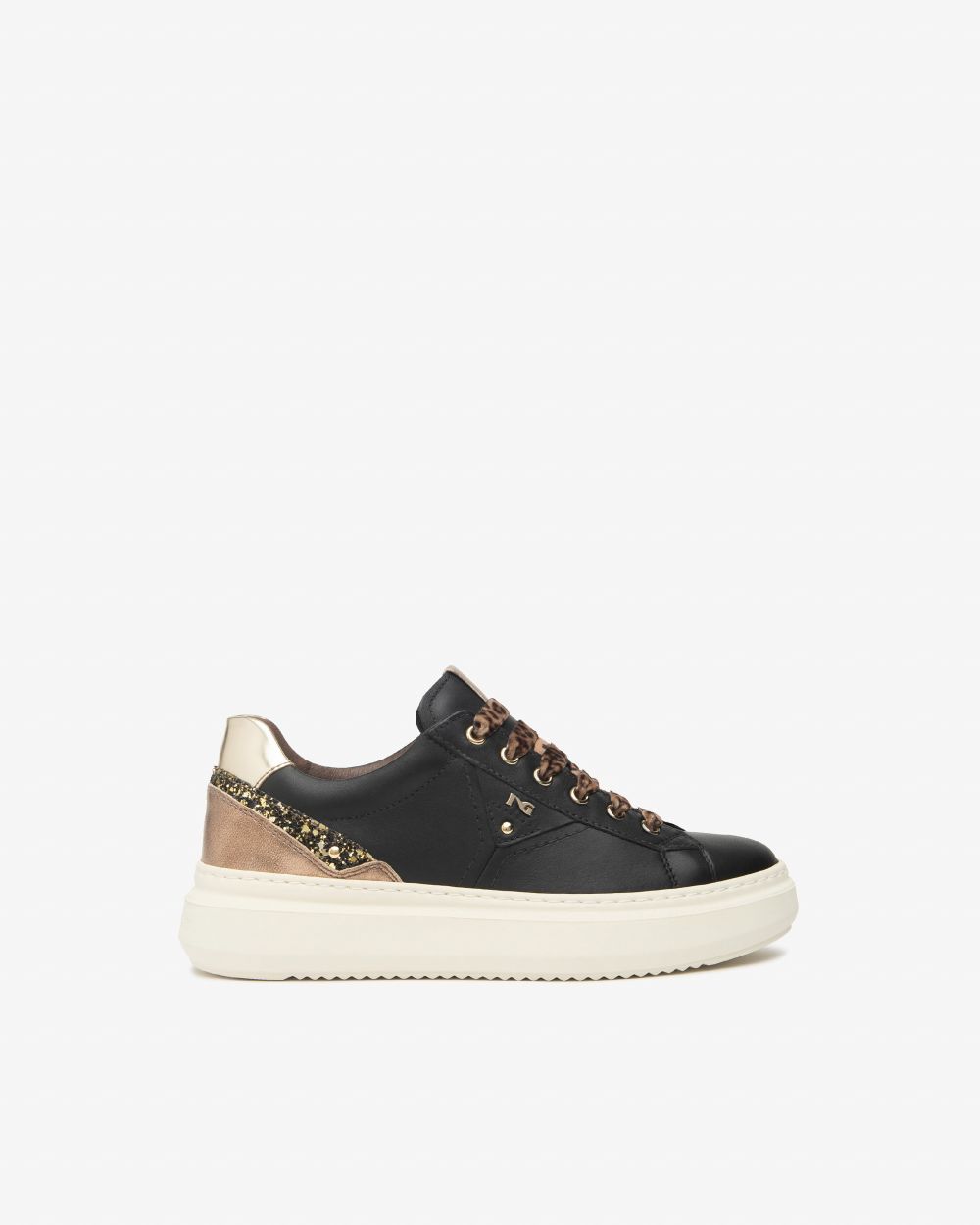 Nero Giardini I514160D Sneakers Donna in Pelle, Suede e Materiale Tecnico nero