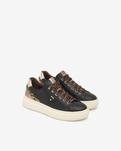 Nero Giardini I514160D Sneakers Donna in Pelle, Suede e Materiale Tecnico nero