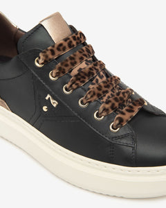 Nero Giardini I514160D Sneakers Donna in Pelle, Suede e Materiale Tecnico nero