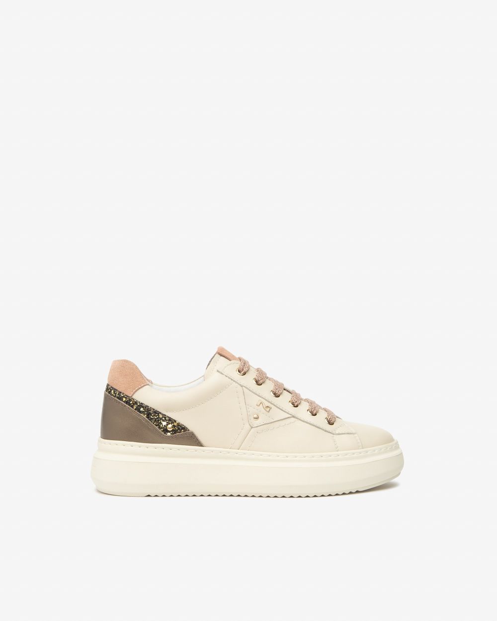 Nero Giardini I514160D Sneakers Donna in Pelle, Suede e Materiale Tecnico milk avorio
