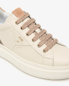 Nero Giardini I514160D Sneakers Donna in Pelle, Suede e Materiale Tecnico milk avorio