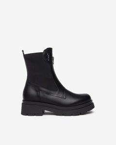Nero Giardini I514780D Stivaletti Chelsea Donna in Pelle e Tessuto nero
