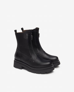 Nero Giardini I514780D Stivaletti Chelsea Donna in Pelle e Tessuto nero
