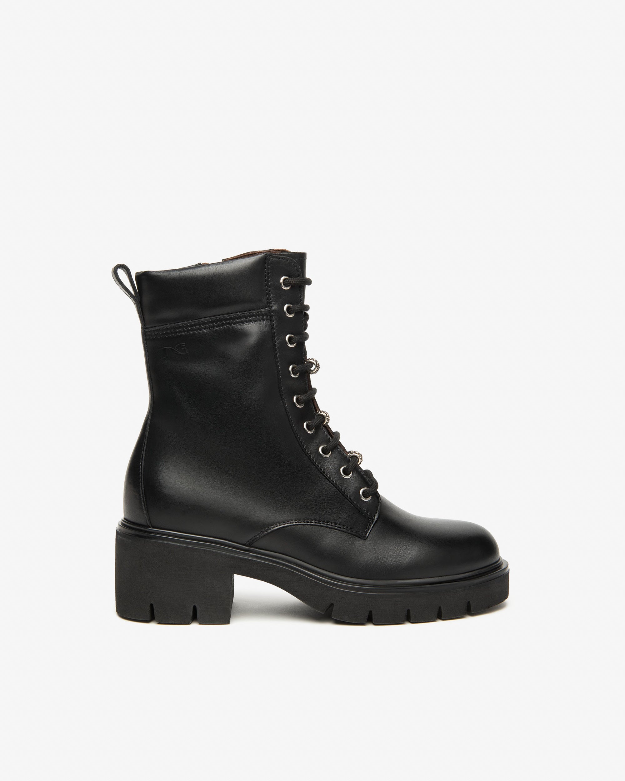 Nero Giardini I514810D Anfibi Donna in Pelle nero