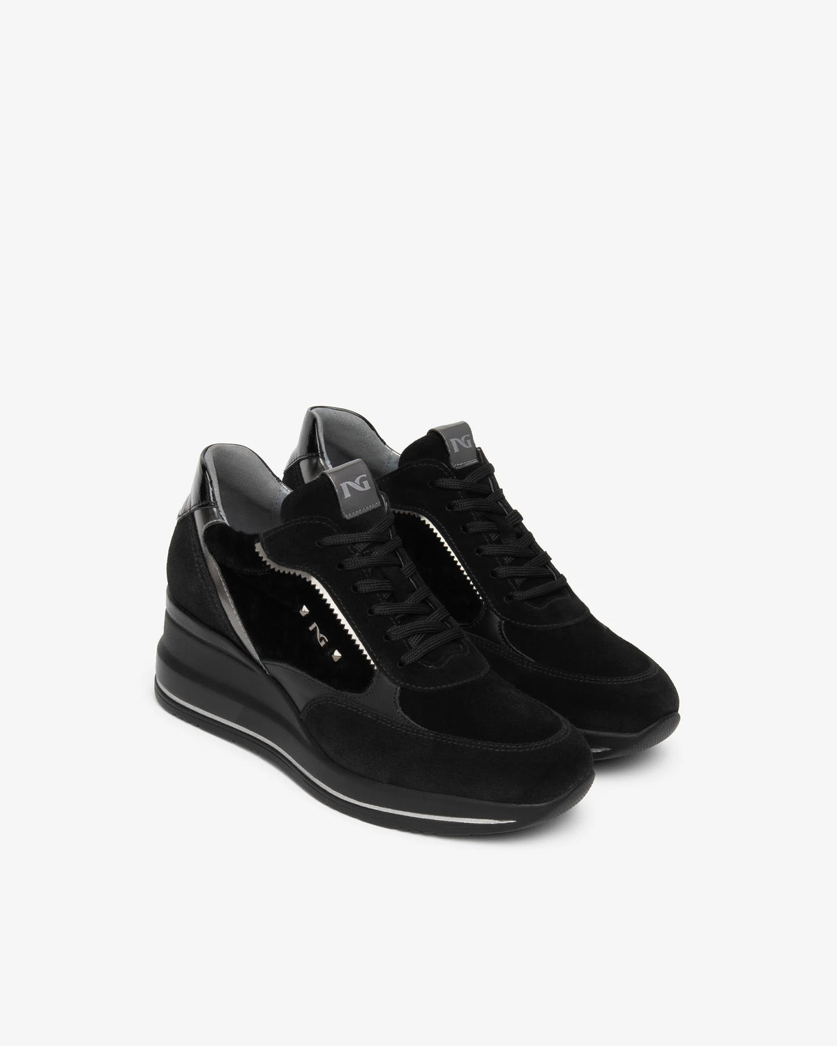 Nero Giardini I617391D Women’s Suede, Technical Material, Leather and Patent Leather Sneakers