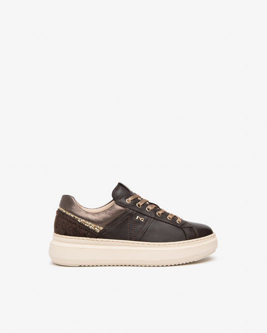 Nero Giardini I617430D Women’s Leather and Technical Fabric Sneakers