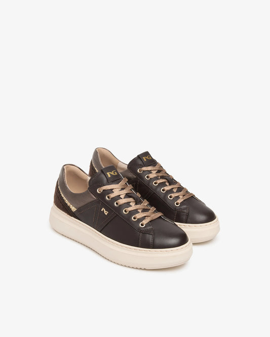 Nero Giardini I617430D Women’s Leather and Technical Fabric Sneakers