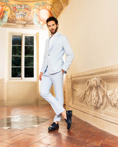 Nero Giardini E400150UE mocassini uomo in pelle blù