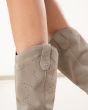 Nero Giardini E512707D Stivali Donna in Suede creta