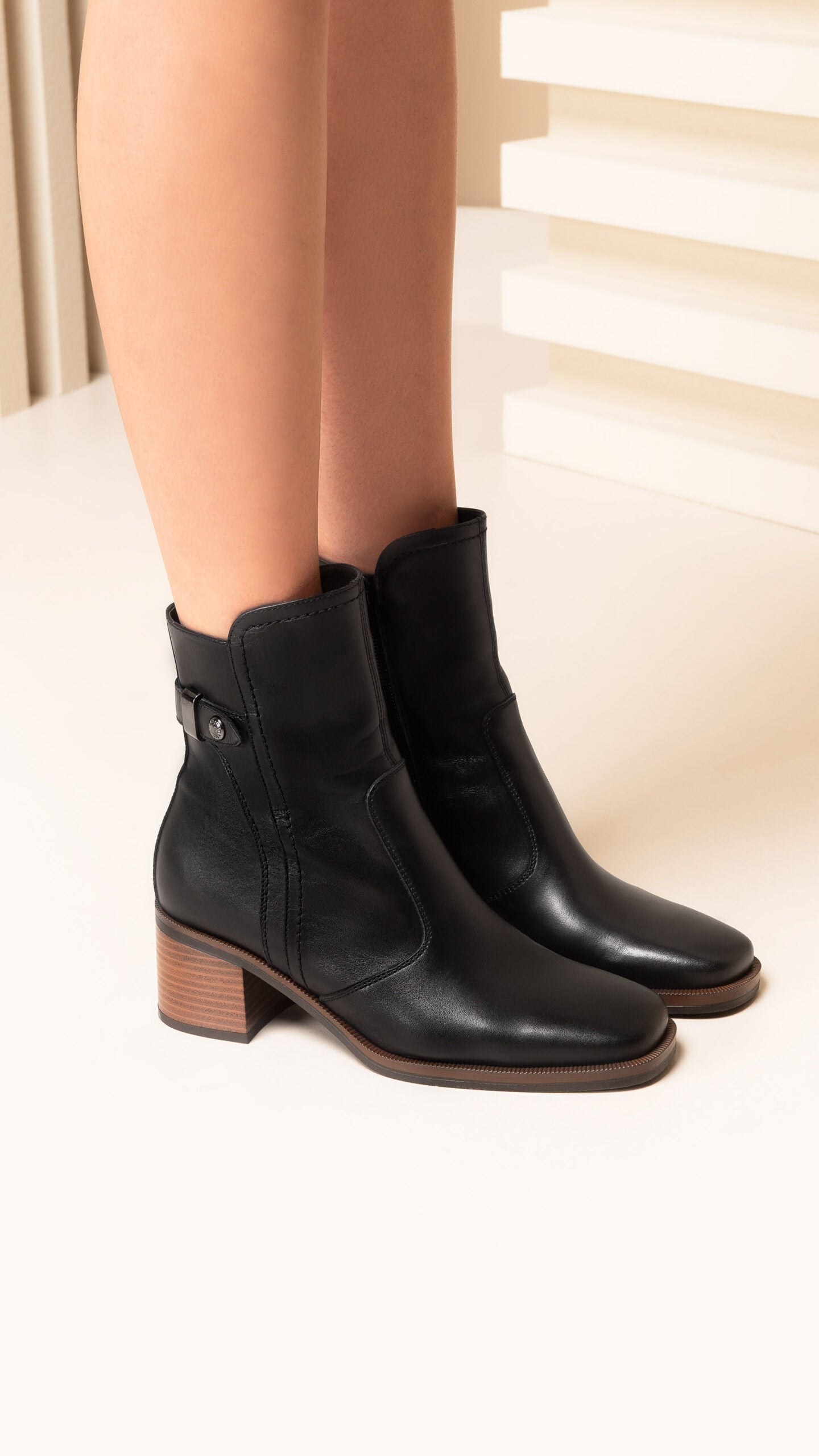 NERO GIARDINI I308183D TRONCHETTI DONNA IN PELLE NERO