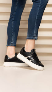 NERO GIARDINI I308430D SNEAKERS DONNA IN PELLE NERO