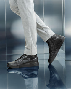 Nero Giardini I400451U Sneakers alta uomo in pelle nero