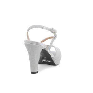 Melluso J594W sandalo donna elegante cerimonia in tessuto argento
