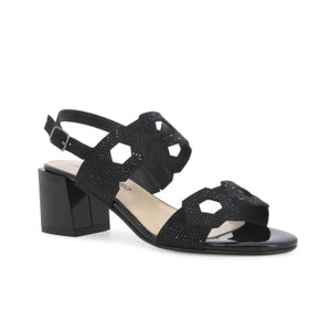 Melluso K35552 Sandalo donna in tessuto e camoscio nero