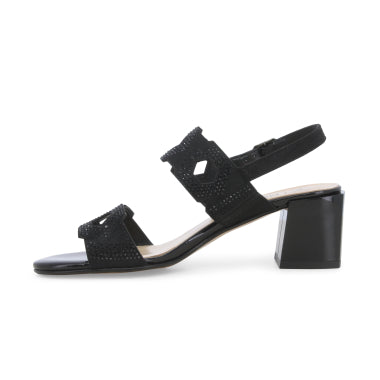 Melluso K35552 Sandalo donna in tessuto e camoscio nero