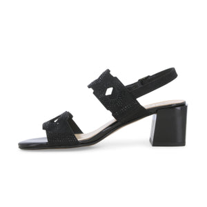 Melluso K35552 Sandalo donna in tessuto e camoscio nero