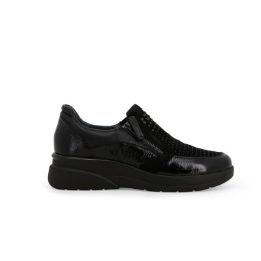 Melluso K55441Z Sneakers donna in vernice e camoscio nero