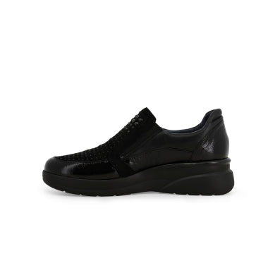 Melluso K55441Z Sneakers donna in vernice e camoscio nero