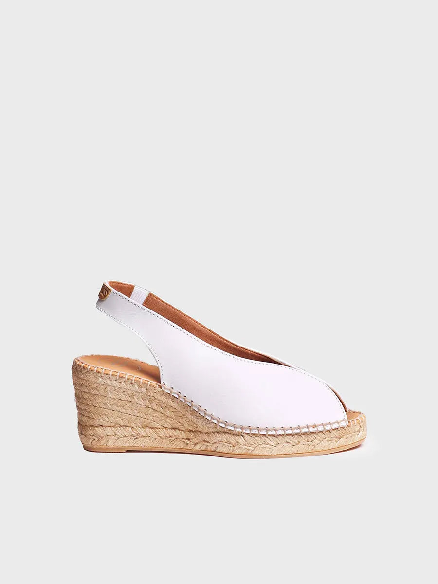 Toni Pons Laila espadrillas con zeppa e punta aperta stile peep toe bianco