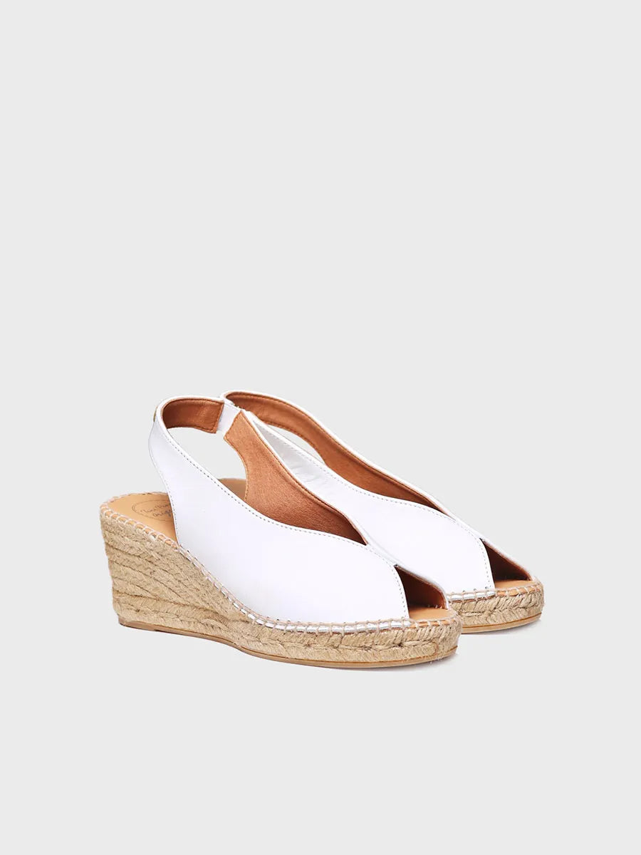 Toni Pons Laila espadrillas con zeppa e punta aperta stile peep toe bianco