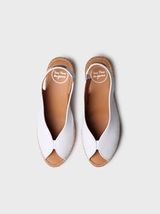 Toni Pons Laila espadrillas con zeppa e punta aperta stile peep toe bianco