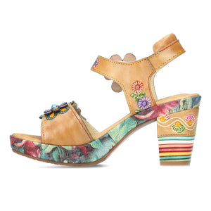 Laura Vita Nellao 05 sandalo floreale con tacco beige
