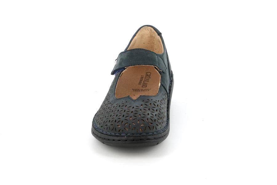 Grunland SC4884 NESI ballerina con cinturino a strappo blù